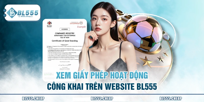 Xem giấy phép hoạt động công khai trên website BL555